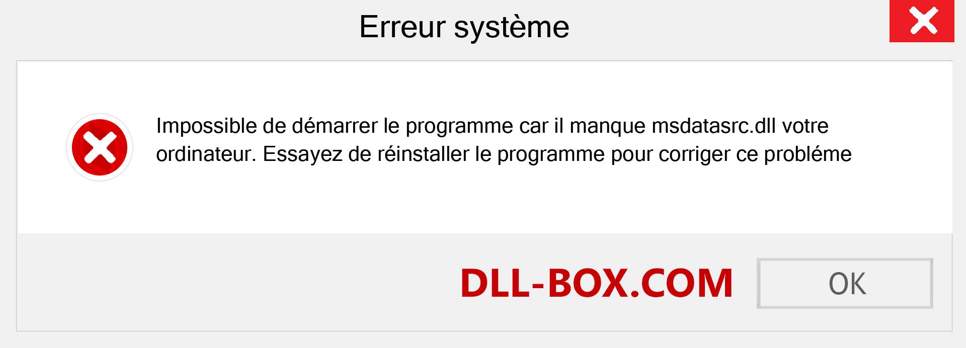 Le fichier msdatasrc.dll est manquant ?. Télécharger pour Windows 7, 8, 10 - Correction de l'erreur manquante msdatasrc dll sur Windows, photos, images