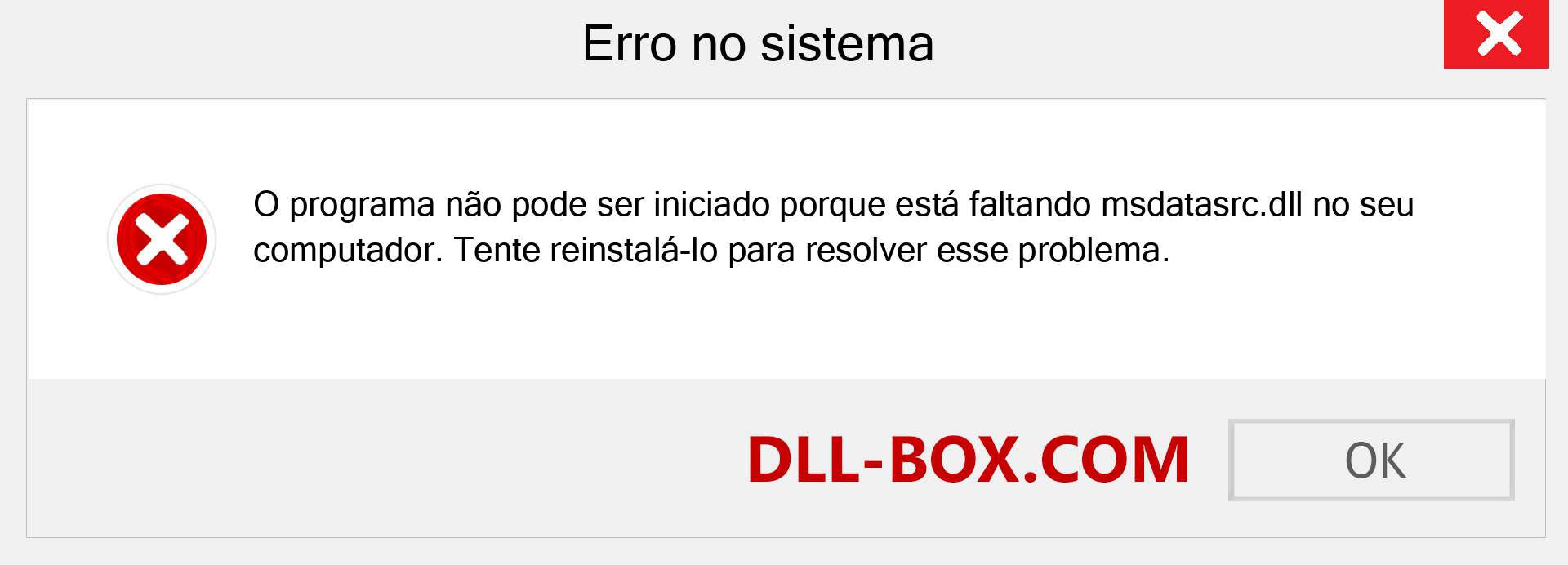 Arquivo msdatasrc.dll ausente ?. Download para Windows 7, 8, 10 - Correção de erro ausente msdatasrc dll no Windows, fotos, imagens